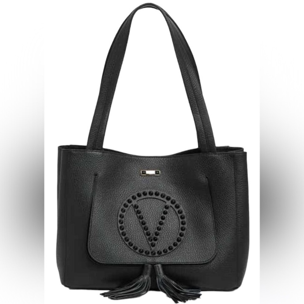 🔥🔥🔥 Valentino Mario Black Rockstudd Estele  Leather Shoulder Bag🔥🔥🔥